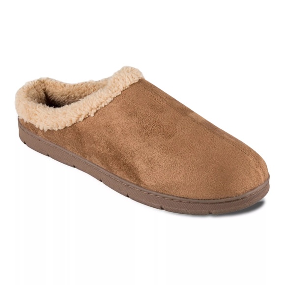 WEMBLEY Men's Tan Sherpa Lined Clog Slippers Memory Foam Indoor/Outdoor M 8-9 - Picture 1 of 5